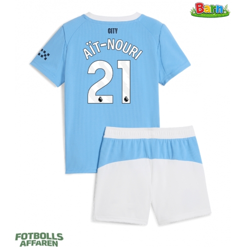 Manchester City Rayan Ait-Nouri #21 Hemmaställ Barn 2025-26 Kortärmad (+ Korta byxor)